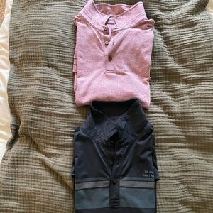 Travis Mathew Pink and Black Polo Shirts